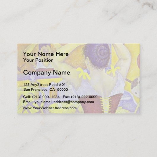 ポール·シグナック-コーセットを着てトイレに行く女性 名刺 (正面)