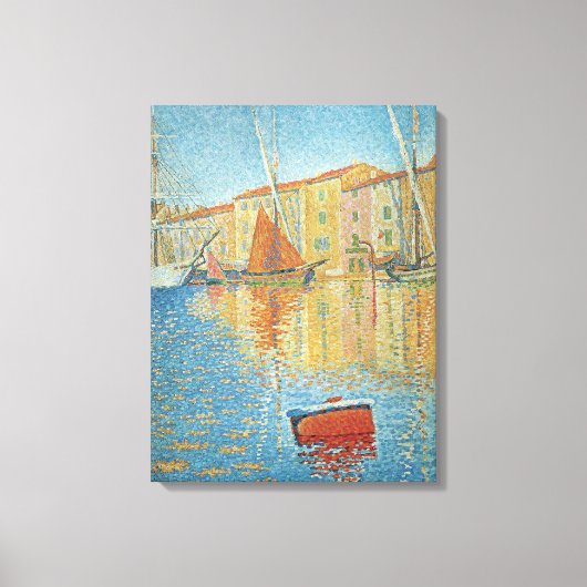 ポール・シニャックによる赤ブイ、ヴィンテージ・ポインティリズム キャンバスプリント (正面)