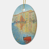 ポール・シニャックによる赤ブイ、ヴィンテージ・ポインティリズム セラミックオーナメント (左)