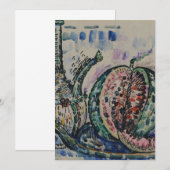 ポール・シニャック-スイカが付いている静物画、 案内状 (正面/裏面)
