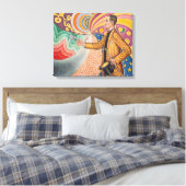 ポール・シニャック - フェリックス・フェネオンの肖像、作品217 キャンバスプリント (インサイチュ (寝室))