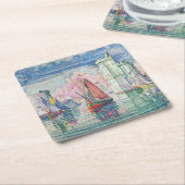 ポール・シニャック - ラ・ロシェルの港の入口 スクエアペーパーコースター (アングル)