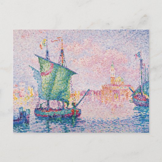ポール・シニャック - ヴェネツィア、ピンクの雲 ポストカード (正面)