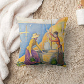 ポール・シニャック - 井戸の女性たち クッション (ブランケット)