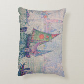 ポール・シニャック - 緑の帆 アクセントクッション (裏面(縦))