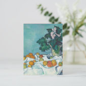 ポール・セザンヌがリンゴとプリムローズで生きる ポストカード (スタンド正面)