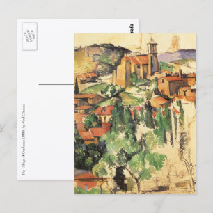 ポール・セザンヌによるガルダンヌの村の絵画、ヴィンテージ・アート ポストカード