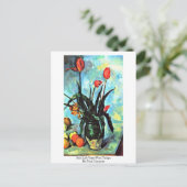 ポール・セザンヌによるチューリップ付きスチルライフ花瓶 ポストカード (スタンド正面)