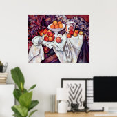 ポール・セザンヌによるリンゴとオレンジの静物詩 ポスター (ホームオフィス)