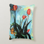 ポール・セザンヌによる花瓶のチューリップヴィンテージ・アート アクセントクッション (裏面(縦))