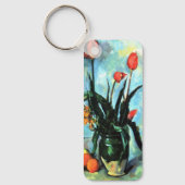 ポール・セザンヌによる花瓶のチューリップヴィンテージ・アート キーホルダー (正面)