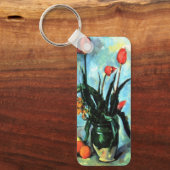 ポール・セザンヌによる花瓶のチューリップヴィンテージ・アート キーホルダー (正面)