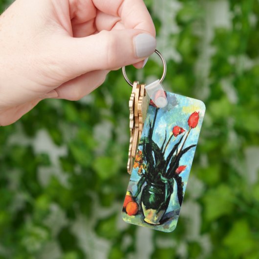 ポール・セザンヌによる花瓶のチューリップヴィンテージ・アート キーホルダー (手)