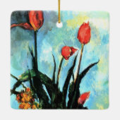 ポール・セザンヌによる花瓶のチューリップヴィンテージ・アート セラミックオーナメント (裏面)