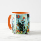 ポール・セザンヌによる花瓶のチューリップヴィンテージ・アート マグカップ (正面左)