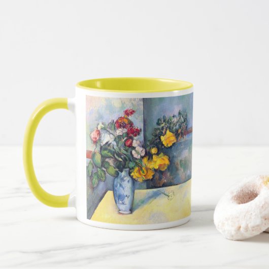 ポール・セザンヌによる花瓶の静物画 マグカップ (ドーナツ)