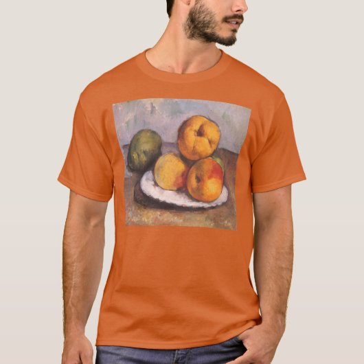 ポール・セザンヌによる静物画「カイワレ大根、リンゴ、洋梨」 Tシャツ (正面)