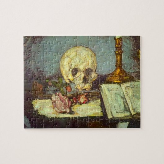 ポール・セザンヌによる静物画（スカル、キャンドル、書籍） ジグソーパズル (横)