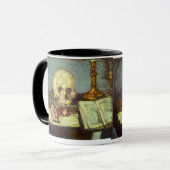 ポール・セザンヌによる静物画（スカル、キャンドル、書籍） マグカップ (正面左)