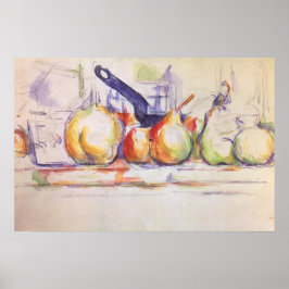ポール・セザンヌによる「ソースパンのある静物画」 ポスター