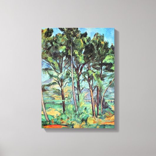 ポール・セザンヌによる「ヴィアドクトのある松の木」 ヴィンテージ・アート キャンバスプリント (正面)