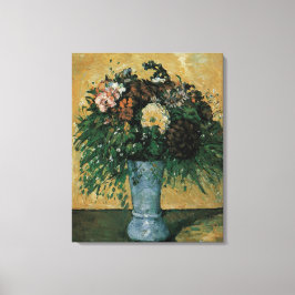 ポール・セザンヌのブルーの花瓶の花（ヴィンテージアート） キャンバスプリント