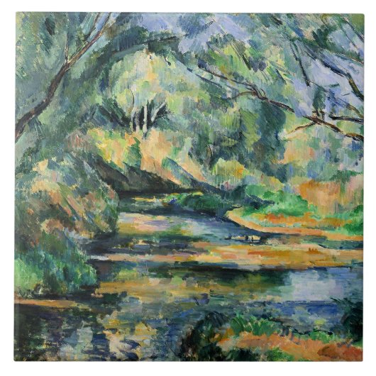 ポール・セザンヌの絵画「小川」 タイル (正面)