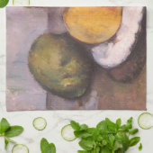 ポール・セザンヌの静物画（クエンシ、リンゴ、梨） キッチンタオル (折り畳み)