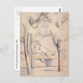 ポール・セザンヌの「木々の間から見る風景」ヴィンテージアート ポストカード (正面/裏面)