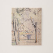 ポール・セザンヌの「木々の間から見る風景」ヴィンテージ・アート ジグソーパズル (縦)