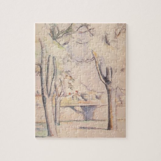 ポール・セザンヌの「木々の間から見る風景」ヴィンテージ・アート ジグソーパズル (縦)