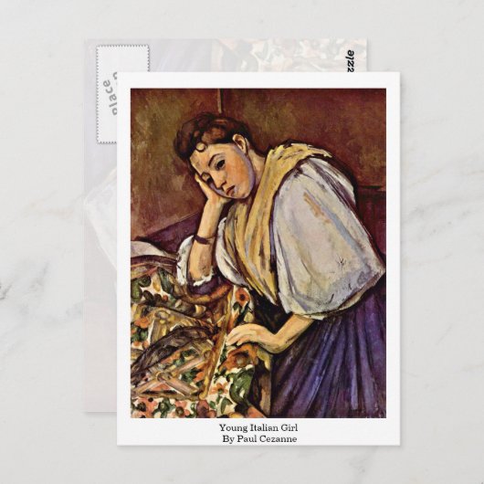ポール・セザンヌの『若いイタリアの少女』 ポストカード (正面/裏面)