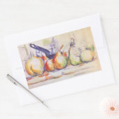 ポール・セザンヌの「鍋のある静物」 長方形シール (封筒)