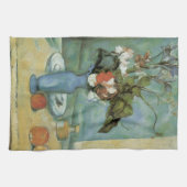 ポール・セザンヌの『青い花瓶（花と果物）』 キッチンタオル (横)