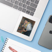 ポール・セザンヌイタリアン – テーブルの若い女性 シール (ノートパソコンとiPhone)