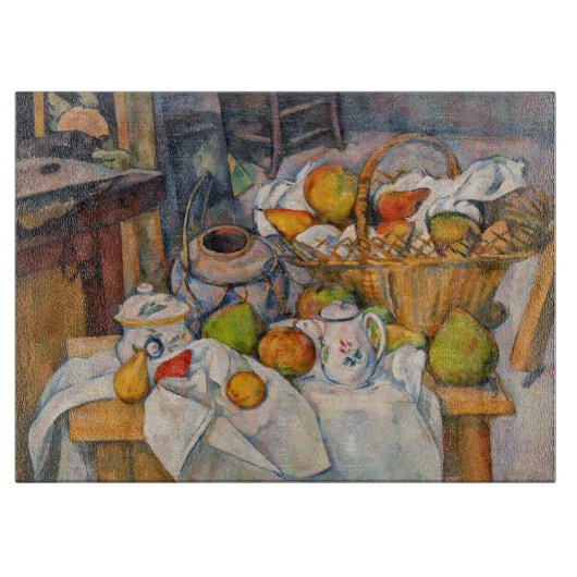 ポール・セザンヌ - かごのある静物画 カッティングボード (正面)