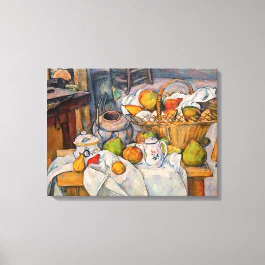 ポール・セザンヌ - かごのある静物画 キャンバスプリント (正面)
