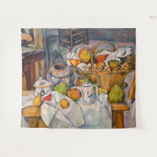ポール・セザンヌ - かごのある静物画 タペストリー (正面(横))