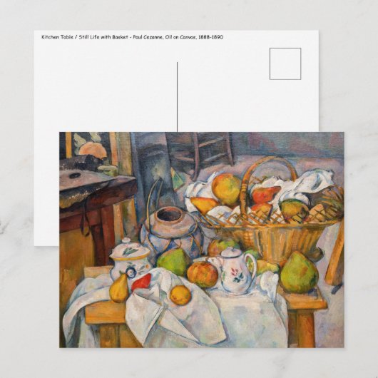 ポール・セザンヌ - かごのある静物画 ポストカード (正面/裏面)
