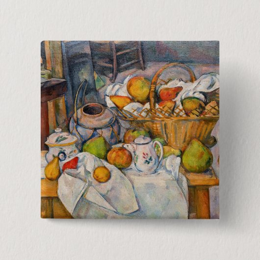 ポール・セザンヌ - かごのある静物画 缶バッジ (正面)