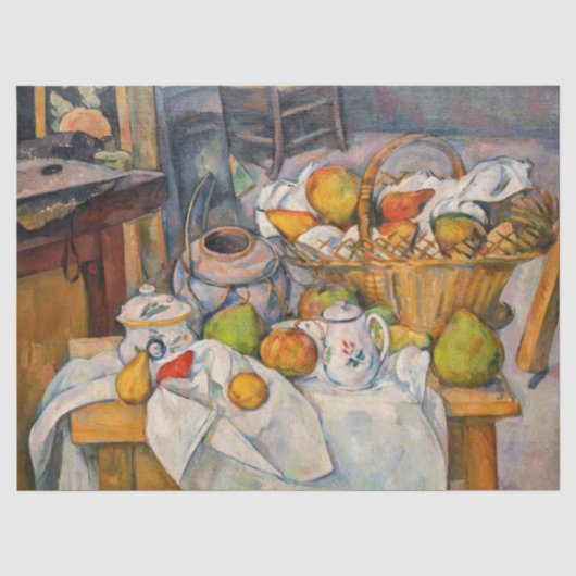 ポール・セザンヌ - かごのある静物画 薄葉紙 (正面)