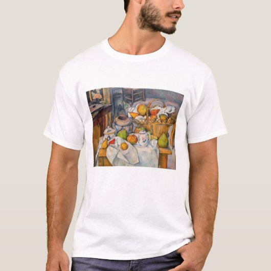 ポール・セザンヌ - かごのある静物画 Tシャツ (正面)