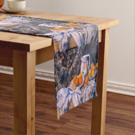 ポール・セザンヌ - カーテンがある静物 ショートテーブルランナー