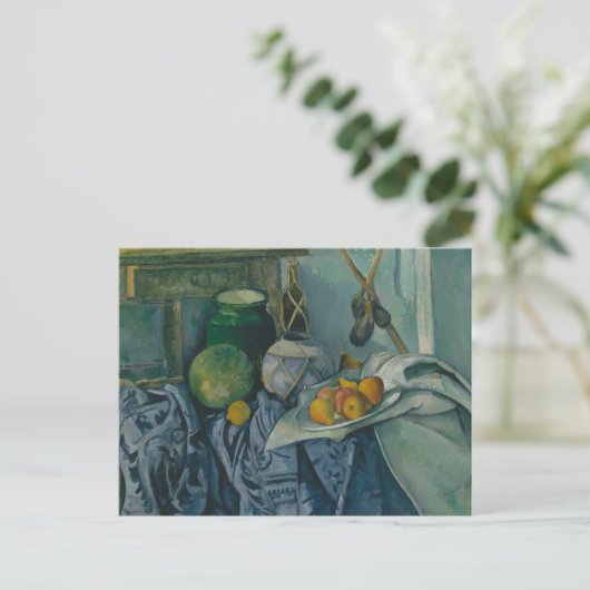 ポール・セザンヌ – ジンジャーの瓶を使った静物 ポストカード (スタンド正面)