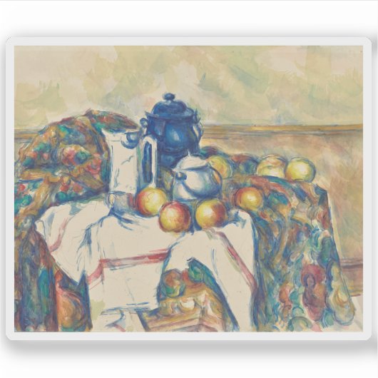 ポール・セザンヌ – スティルライフ・ウィズ・ブルーポット シール (正面)