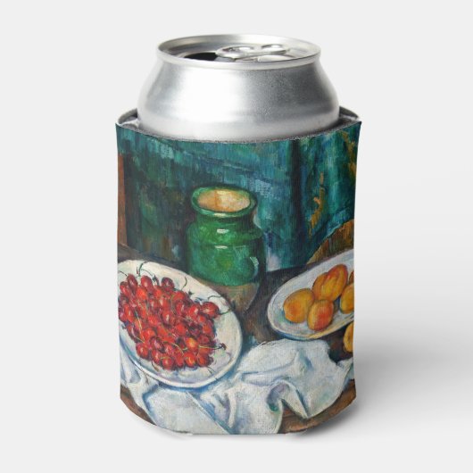ポール・セザンヌ - チェリーと桃の静物 缶クーラー (缶正面)