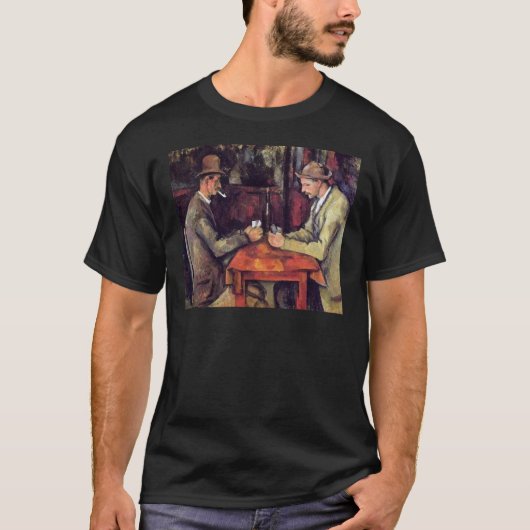 ポール・セザンヌ - トランプをする人々 美術作品 Tシャツ (正面)