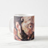 ポール・セザンヌ - ピンクの背景の自画像 コーヒーマグカップ (正面左)