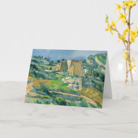 ポール・セザンヌ - プロヴァンスの家々、リアウ谷 カード (黄色い花)