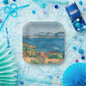 ポール・セザンヌ - マルセイユの湾、エスタックから見た景色 ペーパープレート (パーティー)